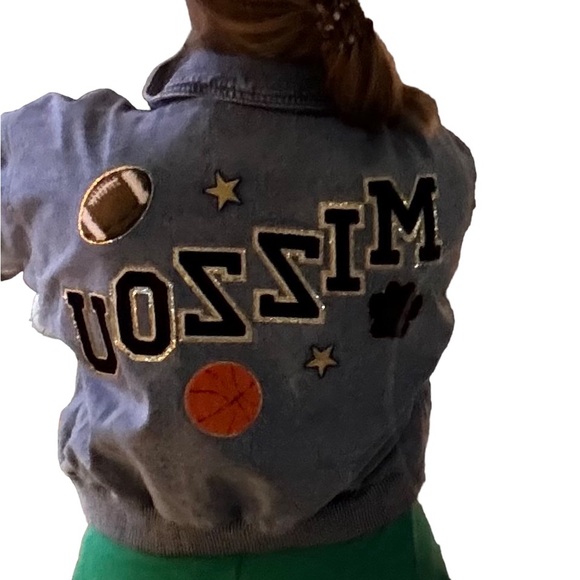 Custom made game day bomber denim jacket! Go Tigers! Mizzou - Picture 3 of 3